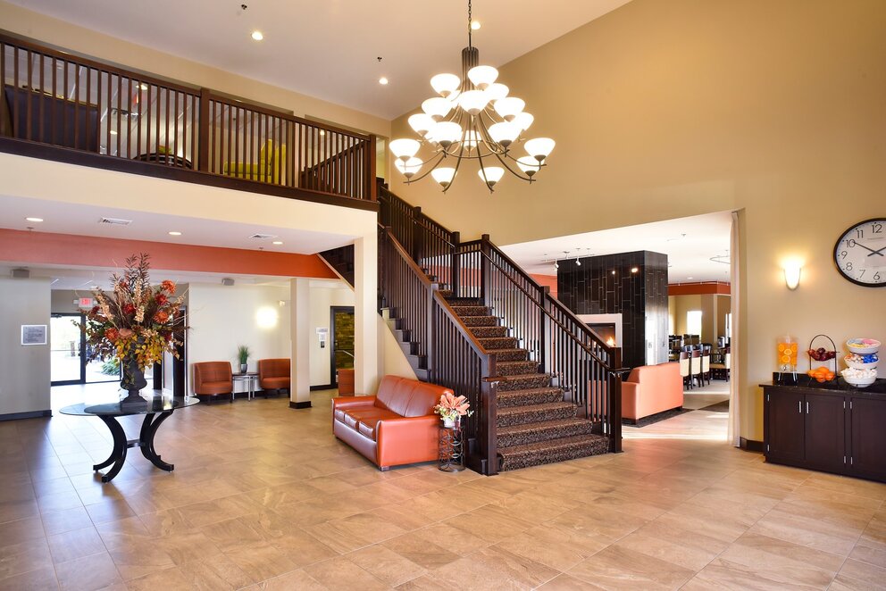 Lobby at our Amish country hotel